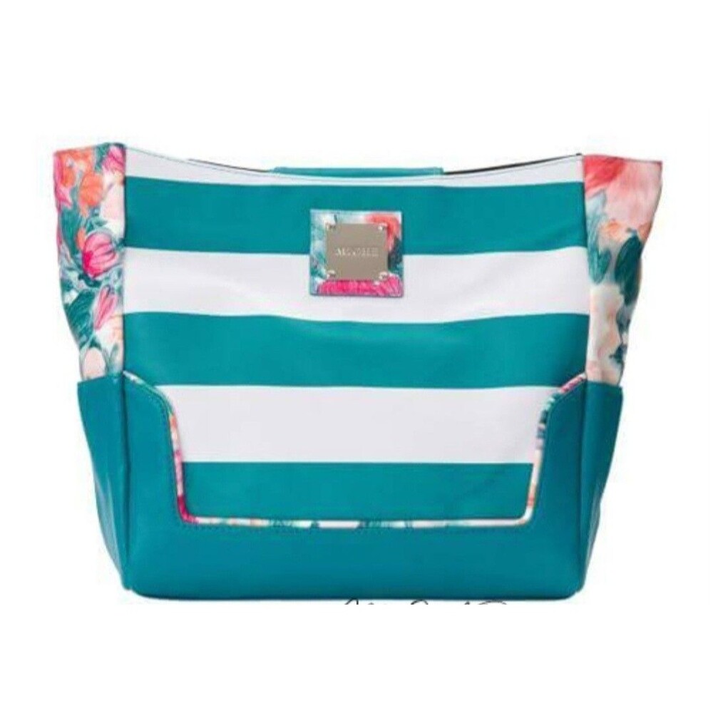 New In Package Retired Miche Demi Shell "Cabana" Faux Leather Teal White Floral - Picture 4 of 4